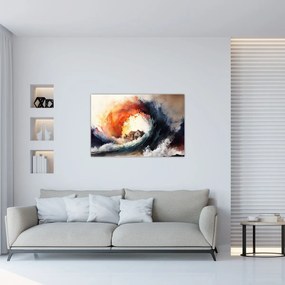 Tablou - În vârtejul potopului, acuarelă (90x60 cm)