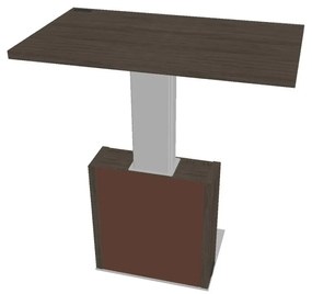 Masă de conferință reglabilă Verno+ S 120 x 70 cm, stejar antracit / maro