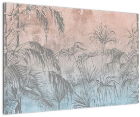 Tablou - Plante tropicale pe perete (90x60 cm)