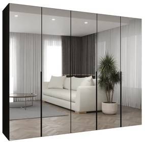 Dulap de haine 250 cm Alice 3 (Negru + Negru). 1126239