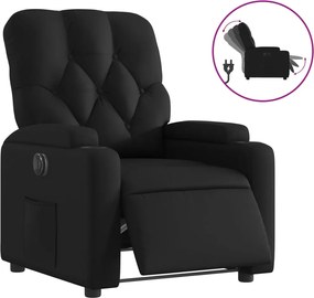 vidaXL Fotoliu rabatabil electric, negru, piele ecologică