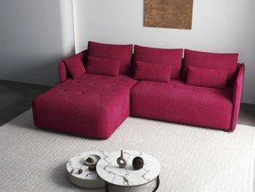 Colțar extensibil dumonde cu ladă de depozitare si sezut confortabil din spuma high-density, Malta Zoom Red 235x185 cm