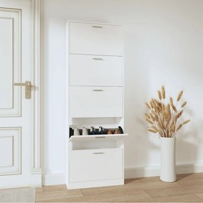 342514 vidaXL Pantofar, alb extralucios, 59x17x169 cm, lemn compozit