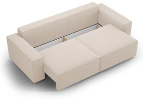 Canapea bej extensibilă cu tapițerie din țesătură bouclé 247 cm Jodie – Micadoni Home