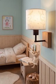 Brilagi - Lampă de perete BOBO WOOD 1xE27/25W/230V stejar/negru/alb/iepurași