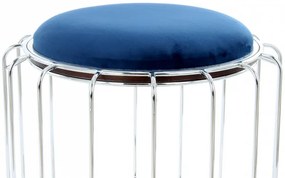 Taburet tapitat/masuta de cafea rotund/a Comfortable 50x50x45 cm albastru închis