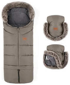 SET sac pentru cărucior 4 în 1 PETITE&MARS ARCTIC + mănuși pentru cărucior Mocha Mousse