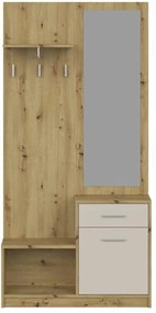 Mobilier hol PERGO, stejar artisan/casmir, PAL, 90x30x184 cm