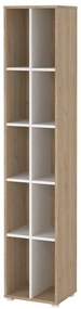 Bibliotecă albă/cu aspect de lemn de stejar 41x205 cm Sign – Tvilum