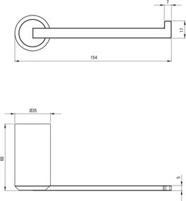 🛁 Suport pentru hârtie igienică ARNIKA, montare pe perete, finisaj cromat – Cod ADA_0211