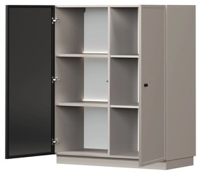 Vitrină pentru living Lorini 100 cm - cașmir / mâner negru