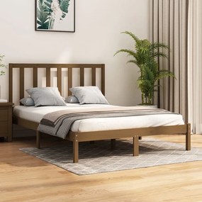 3105158 vidaXL Cadru de pat, maro miere, 120x200 cm, lemn masiv de pin