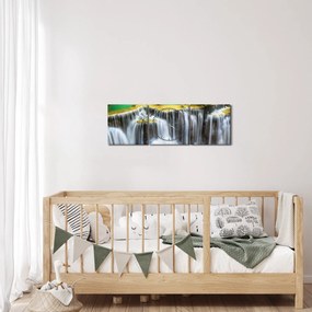 Tablou - Privire la cascade magice (cu ceas) (90x30 cm)