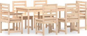 vidaXL Set cu masă de grădină, 7 piese, lemn masiv de pin