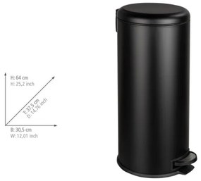 WENKO 54915100 - Coș LEMAN 30,5 x 64 cm, negru