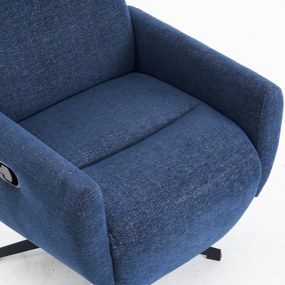 Fotoliu confortabil cu funcție de relaxare, cu bază rotativă și spătar reglabil, 67x80,5x110 cm, Albastru