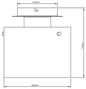 Brilliant - Plafonieră BETH 1xE27/60W/230V, Ø 20 cm, negru/fumuriu