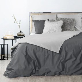 Lenjerie de pat dublă gri din satin de bumbac de înaltă calitate Lăţime: 180 cm | Lungime: 200 cm