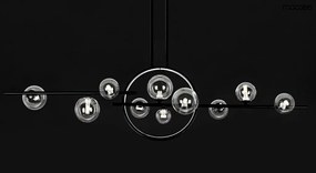 Lustra moderna cu 10 de surse de lumina si LED LINEA TWIN 120