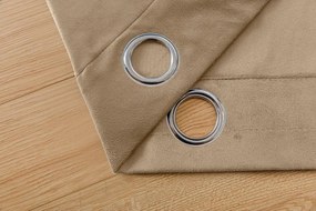 Draperie opaca maro deschis VELVET 135x250 cm Agățat: Rejansa