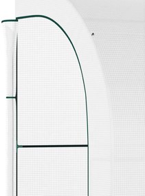 Seră de gradina Outsunny cu acoperire din plastic, rezistenta la UV, 3 etaje, usi cu fermoar, alb | Aosom Romania