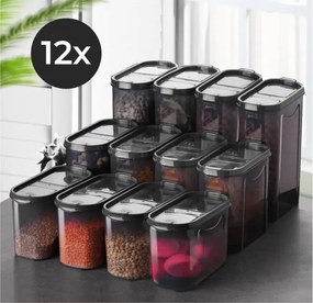 Set 12 cutii depozitare , UnicUtil, Stylish Lightweight, Antracit