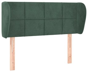 Tablie de pat cu aripioare verde inchis 93x23x78 88 cm catifea 1, Verde inchis, 93 x 23 x 78 88 cm
