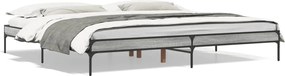 vidaXL Cadru de pat, gri sonoma, 200x200 cm, lemn prelucrat și metal