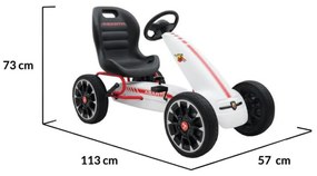 Kart cu pedale pentru copii NOVOKIDS® Chrysler Kart PRO, Roti din cauciuc EVA, 5-8 ani , Carena, Structura metalica, Frana de mana, Functie