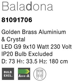Candelabru elegant design deosebit Baladona, 73cm