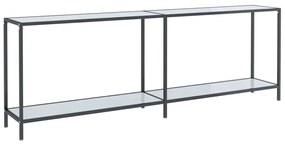 331712 vidaXL Masă consolă,alb, 220x35x75,5 cm, sticlă securizată