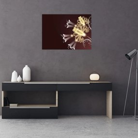 Tablou pe sticlă - Flori strălucitoare (70x50 cm)