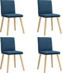 vidaXL Scaune de bucătărie, 4 buc., albastru, material textil