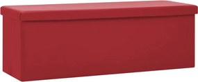 vidaXL Bancă de depozitare pliabilă, roșu vin, PVC