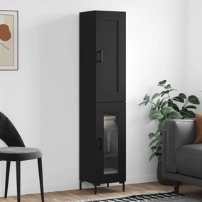 vidaXL Dulap înalt, negru, 34,5x34x180 cm, lemn prelucrat