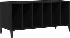 vidaXL Dulap pentru discuri de vinil Stejar Negru 100 x 38 x 48 cm