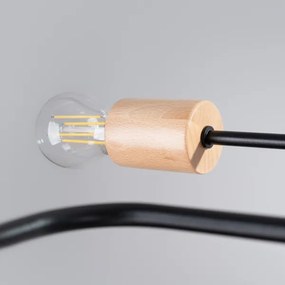 Lustră aplicată Sollux SL.1670 TIMBO 6xE27/15W/230V negru/bej/fag