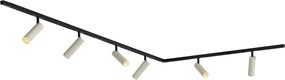 Sistem de iluminat pe șină modern cu 6 spoturi bej monofazat - Slimline Uzzy