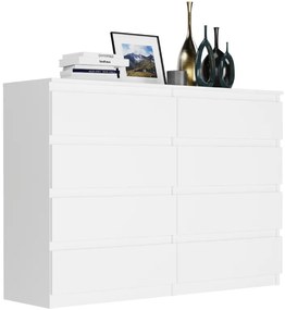 Comodă modernă cu 8 sertare R-140-S8 - diferite variante de culoare Alb
