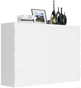Comodă modernă cu 8 sertare R-140-S8 - diferite variante de culoare Alb