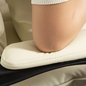 Scaun de Birou HOMCOM Reclinabil la 155° cu Suport pentru Picioare, Dublă Căptușeală și Acoperire în Piele Falsă, Bej | Aosom Romania