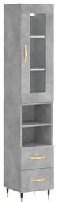 3199285 vidaXL Dulap înalt, gri beton, 34,5x34x180 cm, lemn prelucrat