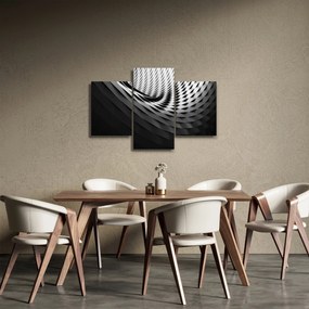 Tablou abstract - spirală alb neagră (90x60 cm)