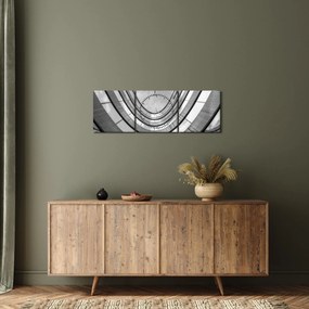 Tablou - Avionul deasupra clădirii (cu ceas) (90x30 cm)