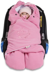 Sistem de înfășat pentru bebeluși/ Sac de dormit Baby Nellys - fleece polar, bumbac bio - roz