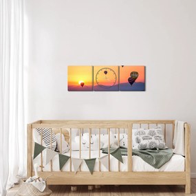 Tablou cu baloane de aer cald (cu ceas) (90x30 cm)