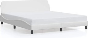 vidaXL Cadru de pat, Dover, alb, 180x200 cm, piele ecologică