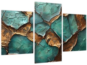 Tablou - Pictură verde-auriu (90x60 cm)