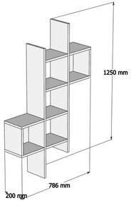 Etajeră de perete KENO 125x79 cm maro