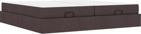 vidaXL Cadru de pat cu saltea cu saltea 2 pcs Cafeniu țesătură